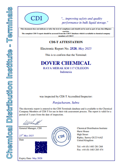 Chemical Distribution Institute - Terminals (CDI – T)